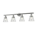thumbnail image 1 of Small Cone Polished Chrome Four-Light Bath Vanity with Seedy Cone Glass, 1 of 1