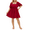 3733CC-Solid Square Red, variant on CASSIE LIZ Plus Size Dress For Women Polka Dot V Neck Dress Black Flutter Trim Hem Belt Tunic Dress Short Sleeves Dress Casual Loose Fits Dress For Summer XL 14W 16W