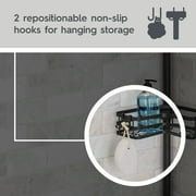 Better Homes & Gardens Matte Black Rust-Resistant Tension Pole Shower Caddy with 3 Adjustable Baskets