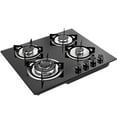 thumbnail image 4 of 4 Burners Gas Cooktop Stove Cook Top with LPG/NG Conversion Kit w/Tempered Glass Gas Hob Panel Easy to Clean (Model 1), 4 of 4