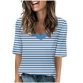 thumbnail image 2 of Taylonsss 2024 Women's Fashion Tees Casual V-neck Loose Cute T Shirt 1/2 Sleeve Ladies Top, 2 of 5