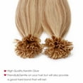 thumbnail image 5 of Benehair 50S Keratin Pre Bonded Nail U Tip 100% Real Human Hair Extensions Fusion 1g Thick Highlight Blonde Invisible Soft Long, 5 of 13