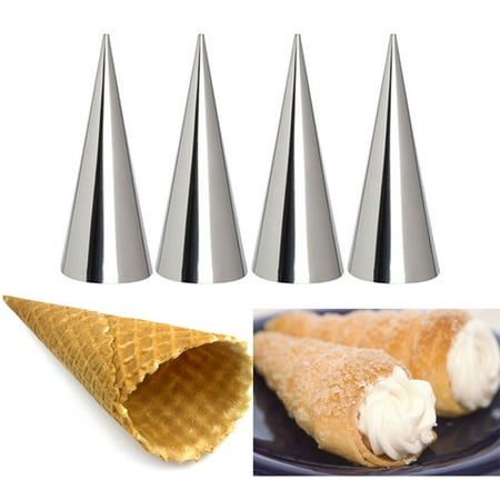 

Hi FANCY 5/12PCS Conical Tube Cone Roll Moulds Stainless Steel Spiral Croissants Molds Pastry Cream Horn Cake Bread Mold