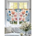 thumbnail image 3 of Colorful Coral Sheer Curtains 45 Inch Long 2 Panels, Watercolor Fish Ocean Starfish Shell Light Filtering Rod Pocket Curtains, Sheer Voile Drapes for Living Room Bedroom, 52"x45", 3 of 8
