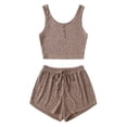 thumbnail image 2 of cfhntfmh Women 2 Piece Ribbed Pajama Set Sleeveless Crop Cami Tops and Shorts Lounge Sleepwear Pj Set, 2 of 7