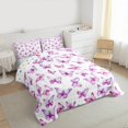 thumbnail image 3 of jejeloiu Kawaii Butterfly Bedding Comforter Set,Cartoon Fly Animal Twin Comforter Sets,White Purple Bedding Set For Girls Teens,Ultra Soft Home Decor Reversible,2 Pieces, 3 of 8
