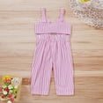 thumbnail image 3 of Baby Girl Clothes Pink Striped Overalls Pants Outfits Baby Girl Strap Jumpsuit Halter Bodysuit 18-24 Months, 3 of 6