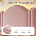 thumbnail image 4 of EnHomee Full Size Bed Frame with Adjustable Headboard, Full Bed Frame with Upholstered Headboard and Wooden Slats Support Pink Bed Frame, Smart LED,Pink, 4 of 10
