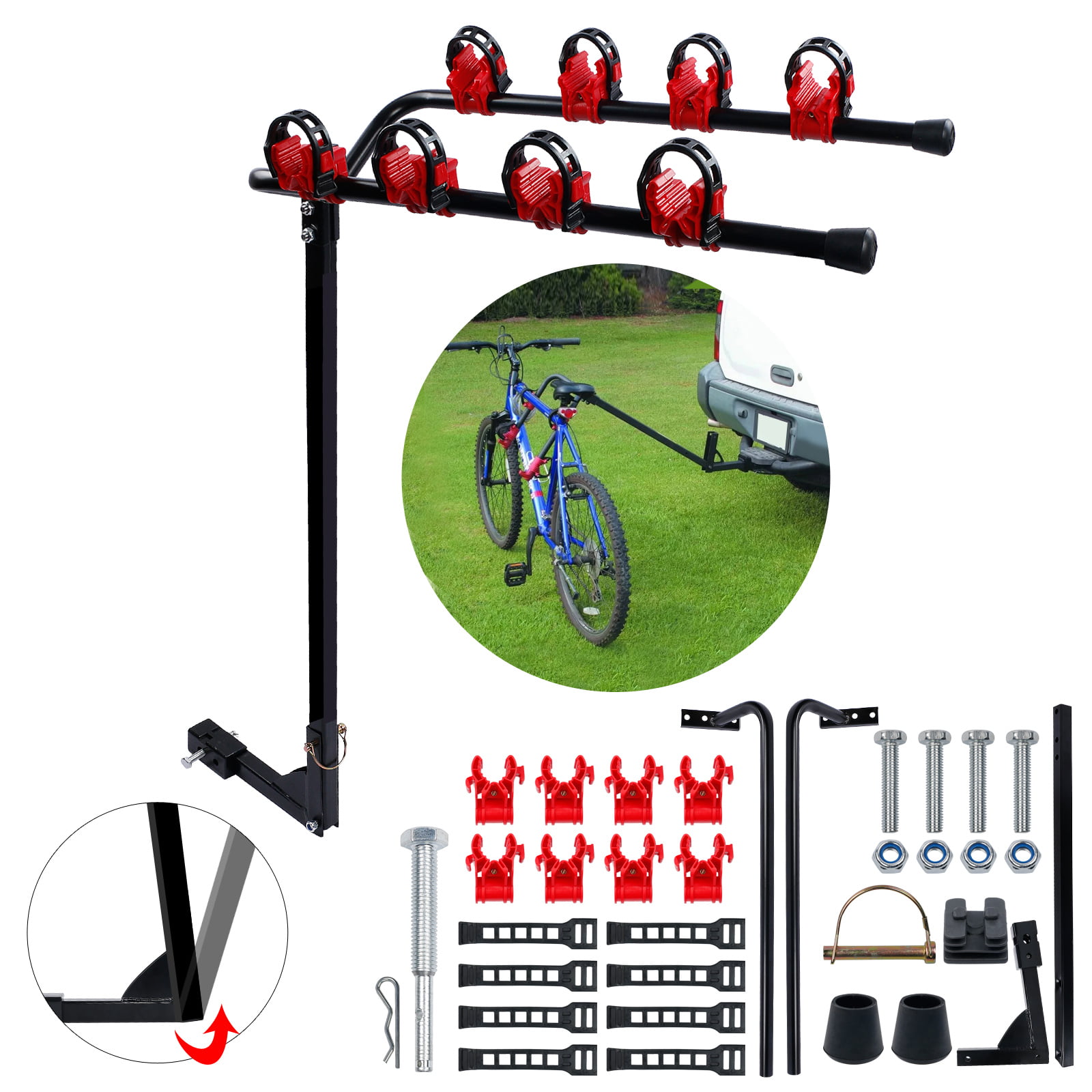 Details about   70210 4-Bike Deluxe Hitch Mount Rack 