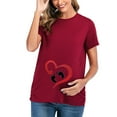 thumbnail image 1 of TIMIFIS T-Shirts de Maternité Vin Été Décontractés Col Rond Basiques Hauts de Grossesse Été Manches Courtes Imprimé Vêtements de Maternité - Printemps/été, 1 of 4