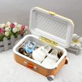 thumbnail image 3 of 1 Piece Mini Small Trolley Luggage Piggy Bank,Desktop Simulation Travel Case Made(orange), 3 of 5
