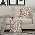 thumbnail image 3 of Spring Green Pink Floral Pillow Covers 16x16 Set of 2 Rustic Art Flower Decorative Throw Pillow Cases Outdoor Farmhouse Decor for Sofa Couch Bed, 3 of 6