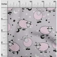 thumbnail image 2 of oneOone Cotton Flex Dusty Gray Fabric Kids Sheep Dress Material Fabric Print Fabric By The Yard 40 Inch Wide, 2 of 4