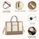 thumbnail image 4 of Bolsa para portátil LOVEVOOK Canvas Work de 15.6 pulgadas para mujer, color beige, 4 of 8