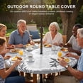 thumbnail image 2 of Round Outdoor Tablecloth with Umbrella Hole and Zipper, Grey Coastal Fitted Table Cover with Elastic Edge for 55-60 Inch, Ocean Coral Starfish Shell Modern Sea Waterproof Patio Tablecoths for Picnic, 2 of 9