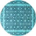 thumbnail image 1 of Ahgly Company Indoor Round Persian Light Blue Traditional Area Rugs, 6' Round, 1 of 4