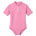 thumbnail image 3 of Swimming Suits for Girls Rash Guard Swimsuits Short Sleeve Zipper Bathing Suit for Girls 8-9 Years, 3 of 5
