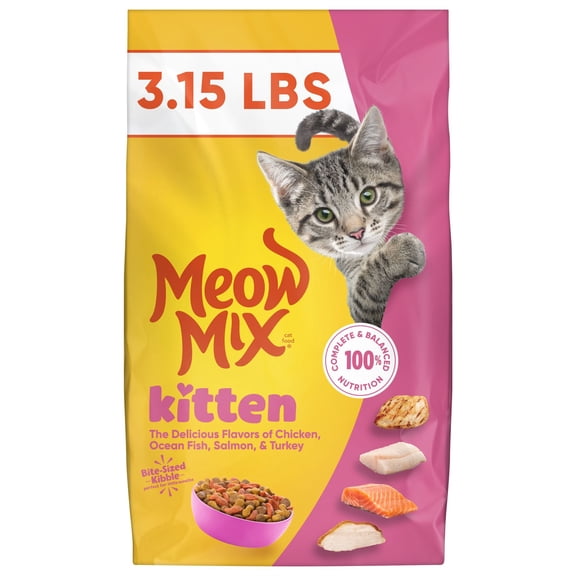Meow Mix Kitten Li’l Nibbles Dry Cat Food for Kittens, 3.15 lb. Bag