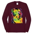 thumbnail image 2 of Wild Bobby, Colorful Woman Marilyn Monroe Pop Culture Mens Long Sleeve Shirt, Maroon, Medium, 2 of 3