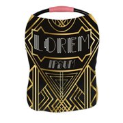 ECZJNT Golden vintage Gold grill black parallel lines gradient Nursing Cover Baby Breastfeeding Infant Feeding Cover Baby Car Seat Cover
