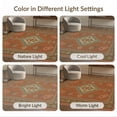 thumbnail image 7 of ODIKA 6'x9' Washable Area Rug Easy Care, Non-Shedding, Teal Terracotta Geometric Medallion Intricate Border with Floral Accents for Queen Size Bedroom Under Bed Master Suite, 7 of 7
