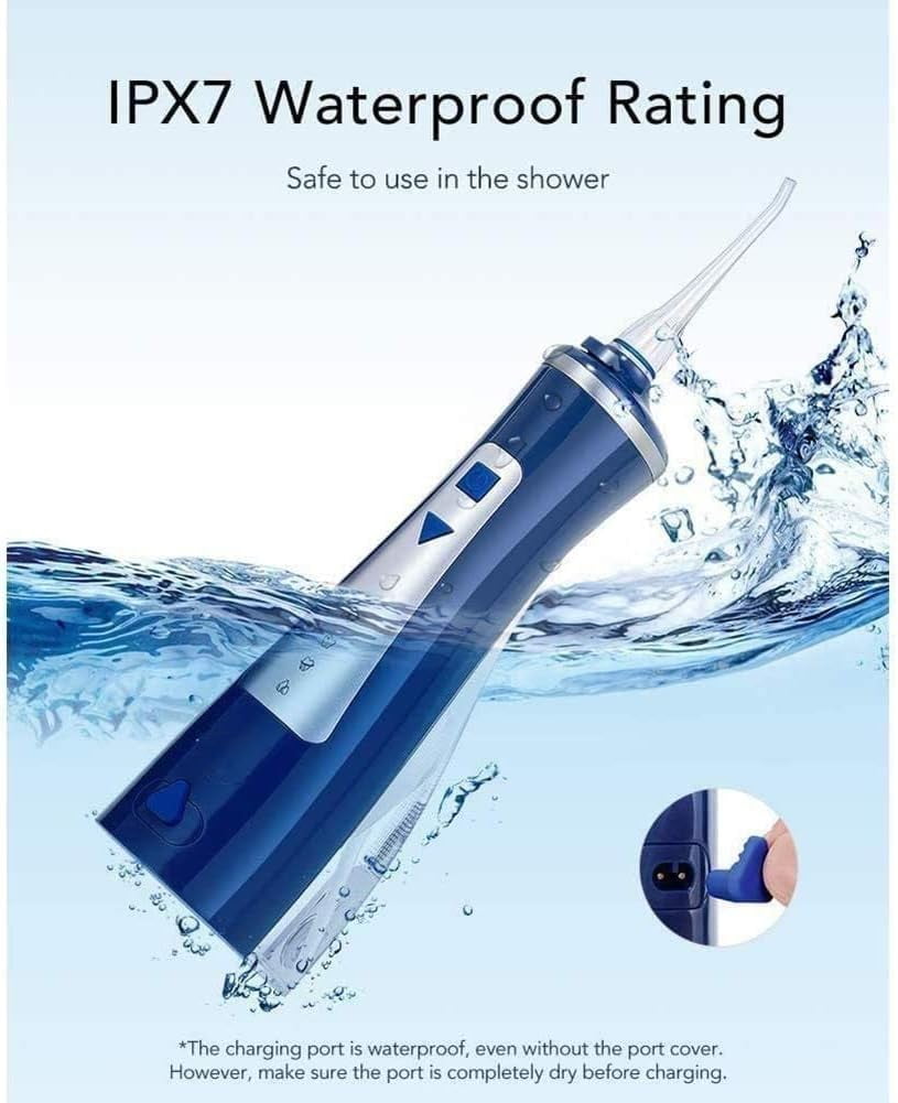 Water Flosser for Teeth Gums & Braces Care Water Resistant,Cordless & Travel Ready, Deep Clean,Fresh Breath & Healthier Smile,Refillable 240mL,3 Modes