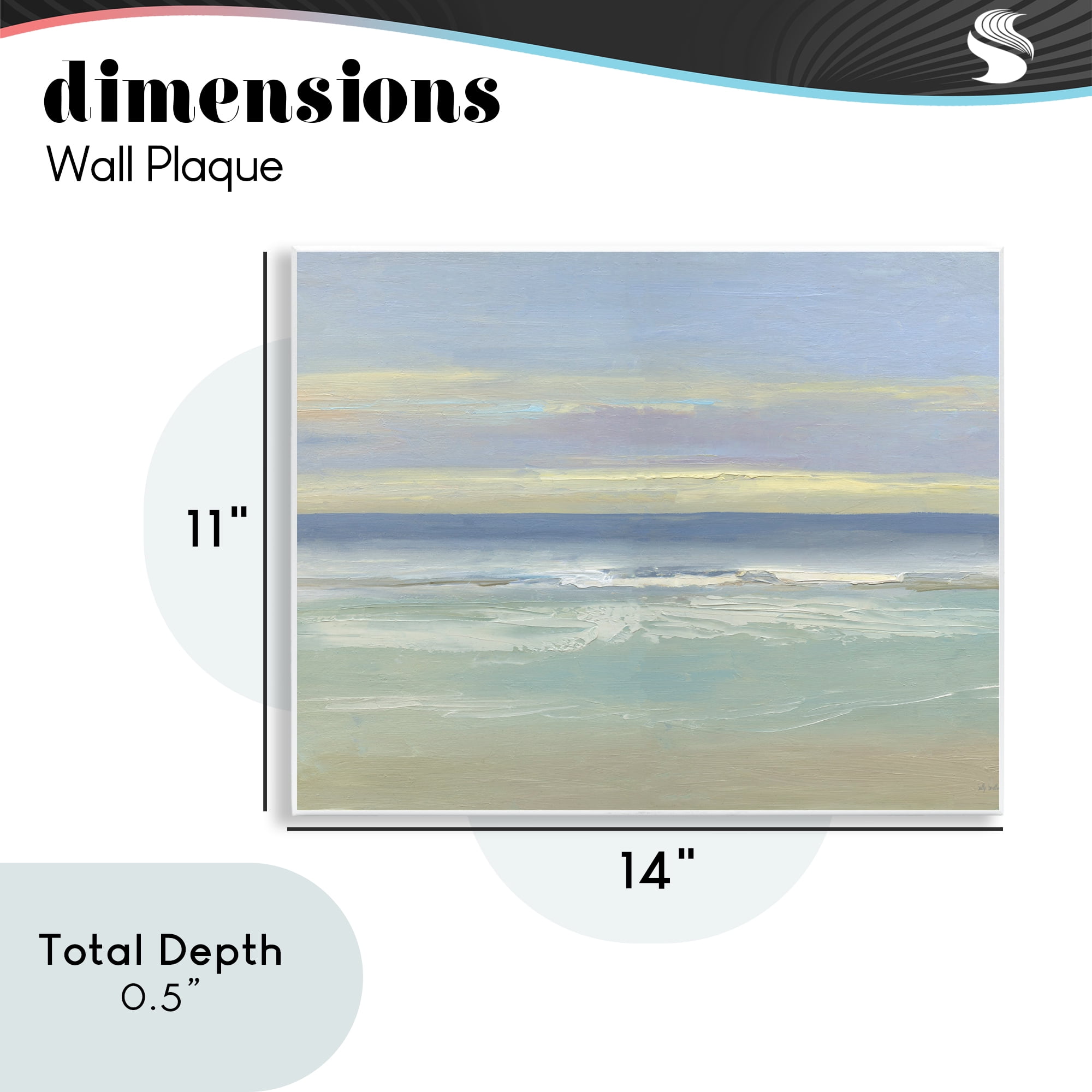 Stupell Industries Tranquil Coastal Morning Waves Wall Plaque Art, design by Sally Swatland