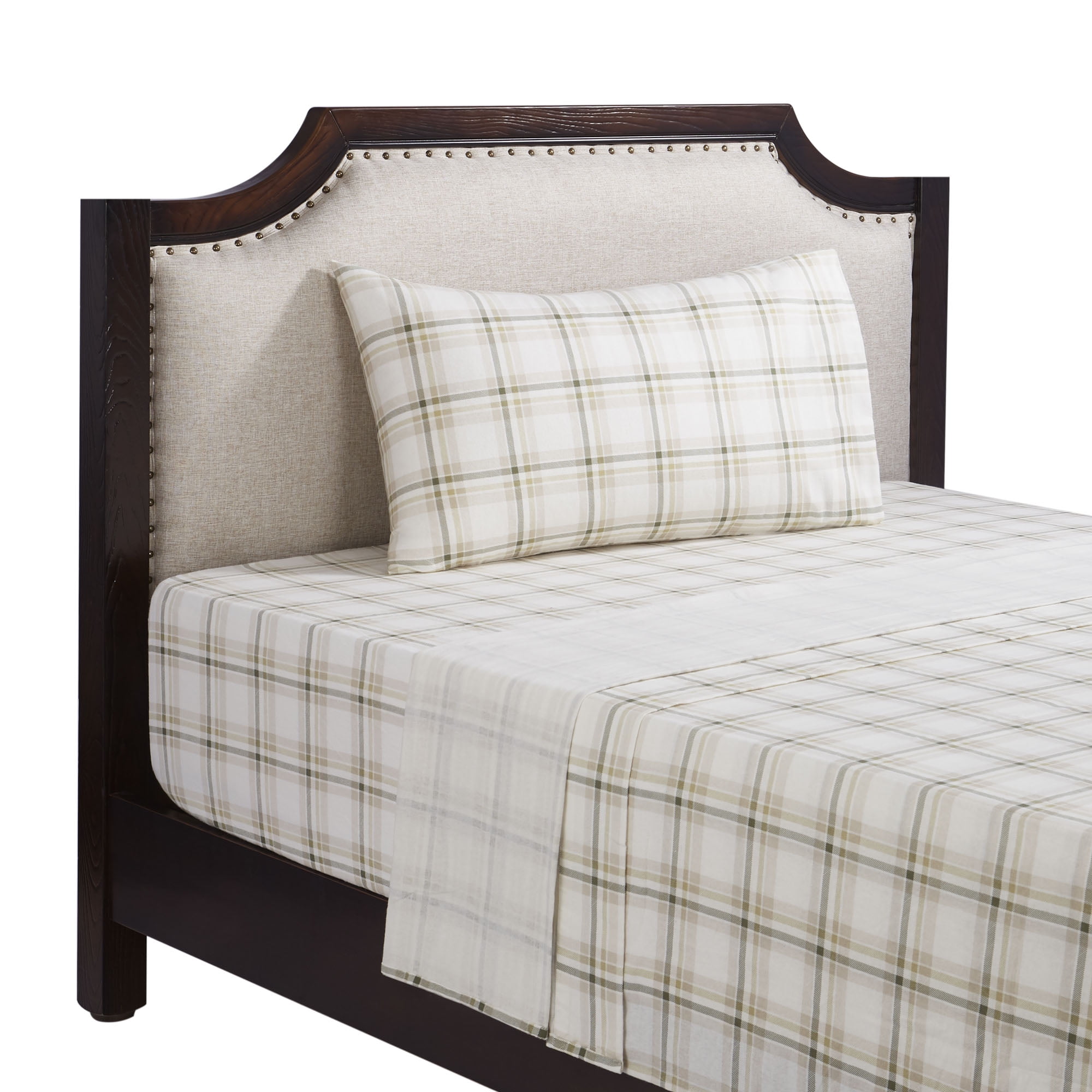 HOMETRENDS 4-Piece Aberdeen Plaid Flannel Sheet Set, Queen, 100% Cotton