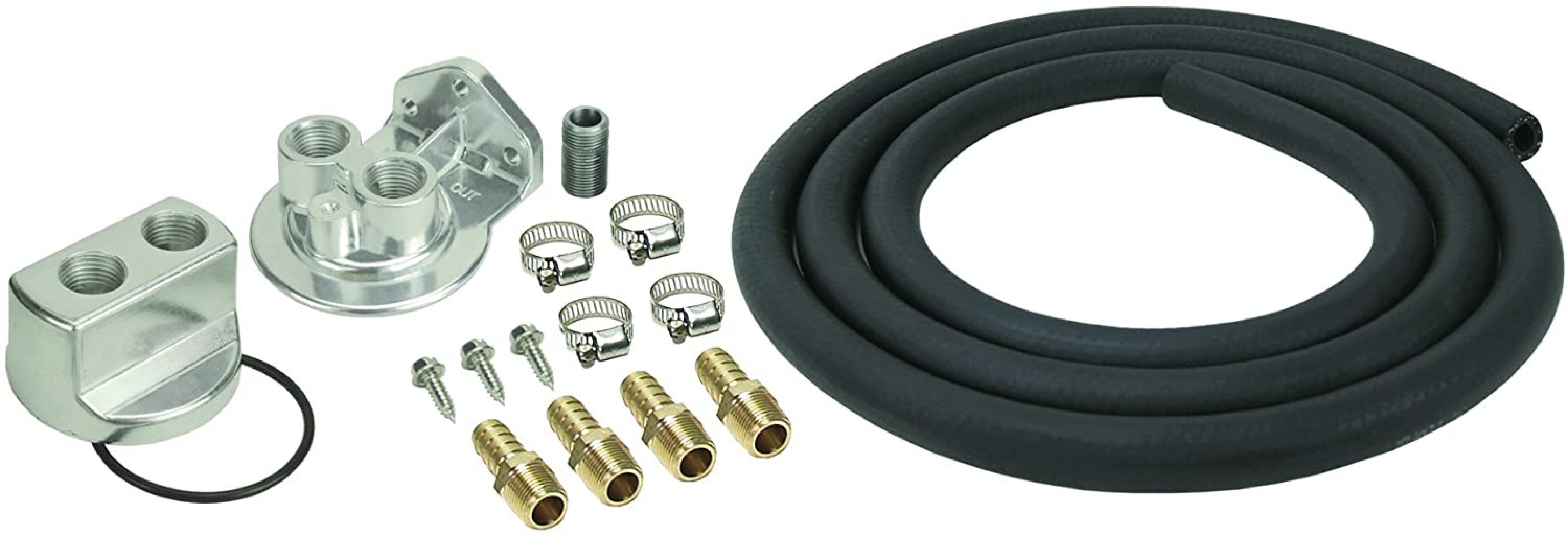 "Derale 15715 Engine Oil Filter Relocation Kit , Black"