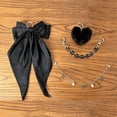 thumbnail image 4 of CuddleJunk Bag Charms for Tote Bags, Satin Bow Keychain Kit Accessories for Yeti Camino, Fluffy Ball Gold Chains Charms for Women Purse Beach Handbag (Black), 4 of 5