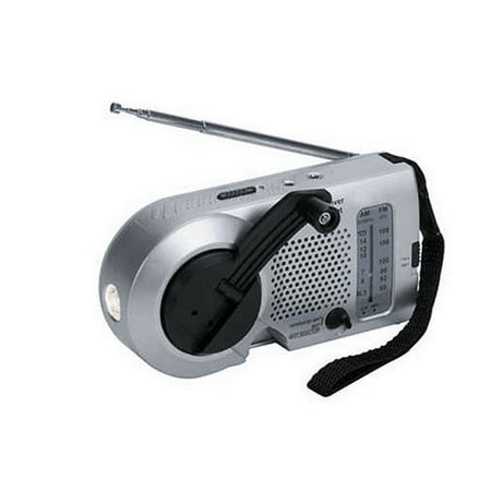 Kaito Emergency AM/FM Radio with Flashlight KA-006, Silver