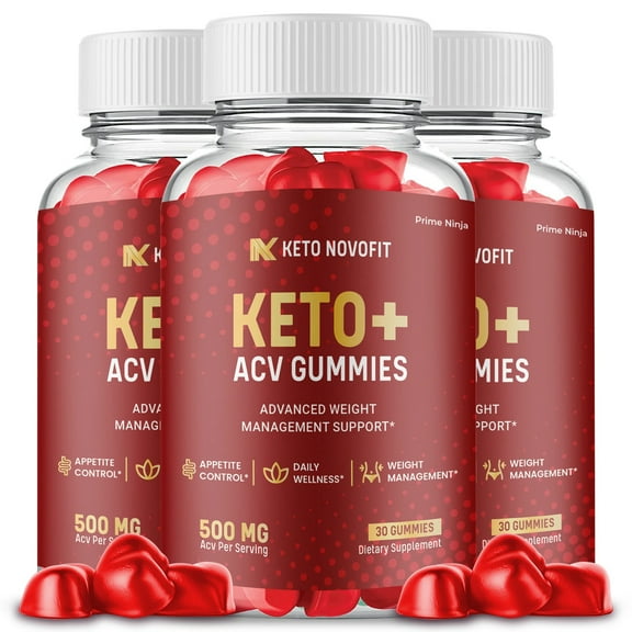 (3 Pack) Keto Novofit Keto ACV Gummies, Apple Cider Vinegar, Max Strength, 3 Month Supply Dietary Supplement, Made in USA
