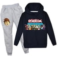 thumbnail image 3 of juego de dibujos animados moda tendencia traje para niños y niñas Sudadera con capucha pantalones casuales niños regalos de cumpleaños, 3 of 5