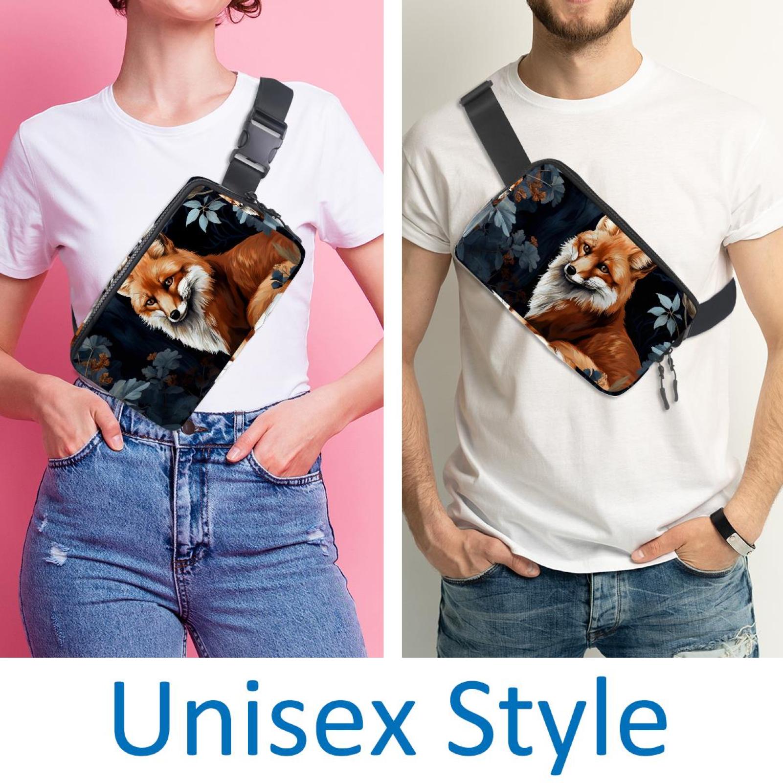 Fox Running Belt Fanny Packs Waist Packs with Extension Strap Unisex Lightweight Adjustable