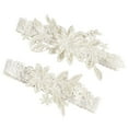 thumbnail image 3 of Wedding Garter Set Elegant Lace Bride Garters Elastic Band White Bridal Accessories For Reception, 3 of 7