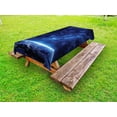 thumbnail image 1 of Space Outdoor Tablecloth, Earth at Night from Deep Atmosphere Vibrant Milky Way Starfield Ecliptic Scene Print, Decorative Washable Fabric Picnic Tablecloth, 58 X 104 Inches, Dark Blue, by Ambesonne, 1 of 2