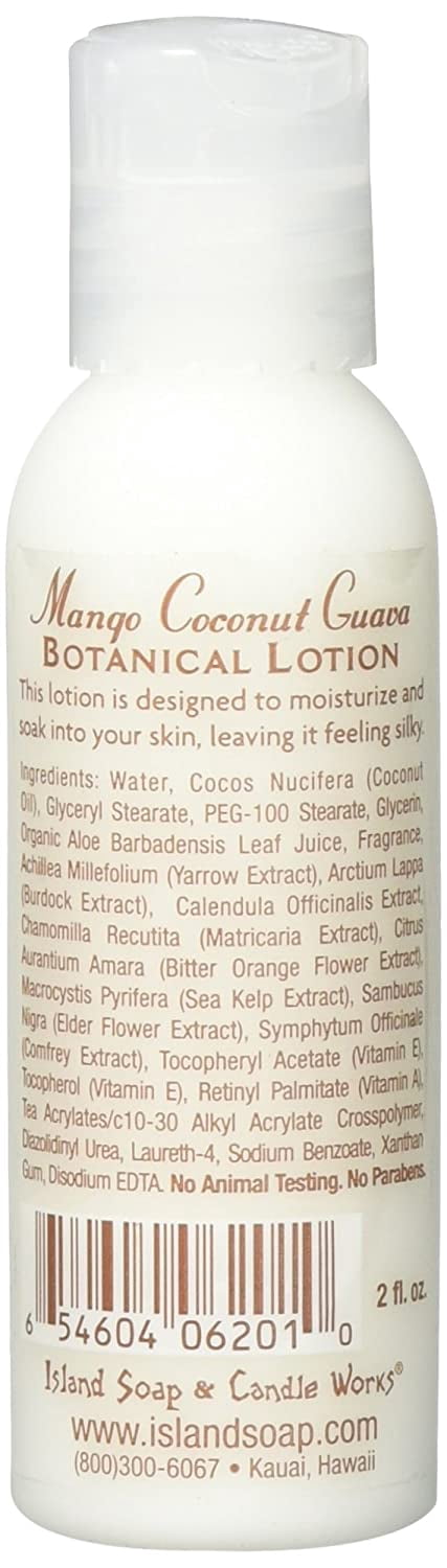 Island Soap & Candle Works Lotion Mango Coconut Guava 2 oz