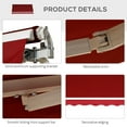 thumbnail image 6 of Outsunny 100" x 84" Wine Red Manually Retractable Patio Awning, 6 of 9