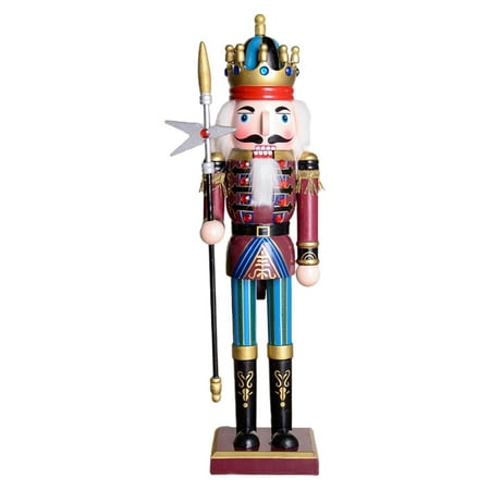 

Sardfxul 12 Inch Colorful Wooden Nutcracker Soldier King Figures Holiday Christmas Decor for Indoor Tabletop Desktop Holiday Home