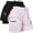 Black/Lilac, variant on Ultra Performance Gym Shorts Women Pack of 2, Nylon Compression Workout Shorts Women with Liner, X-Small Black, Lilac