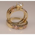 thumbnail image 5 of Lab Created Diamond His Her Trio Solitaire Ring & Band Set 14K Yellow Gold Plated Solid 925 Sterling Silver, 5 of 5