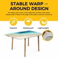 thumbnail image 4 of Teal Gradient Ocean Table Cloths for 6 Foot Rectangle Tables, Ombre Watercolor Coastal Beach Waves Patio Waterproof Elastic Fitted Tablecloths, Washable Rectangular Table Cover for Camping, 4 of 8