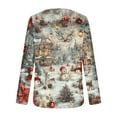thumbnail image 4 of Elvqul Womens Shirts Crewneck Tops Christmas Dressy Long Sleeve Funny Shirts for Juniors, 4 of 5