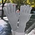 thumbnail image 4 of Caywon Women's Winter Knitted Gloves Touchscreen Compatible Fleece Lined Thick Long for Cycling Warm Outdoor Cold Weather Accessories, 4 of 5