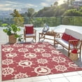 thumbnail image 3 of Disney Outdoor Mickey Mouse Maritime Coastal Geometric Red Area Rug, 9x13, 3 of 9