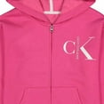 thumbnail image 5 of Calvin Klein Jeans Girl's Youth Full Zip Cotton Blend Logo Print Hoodie Jacket, 5 of 5