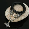 thumbnail image 3 of K-KED Gold&silver Norse Viking Stainless Steel Wolf &thor Hammer Pendant Neckl, 3 of 4