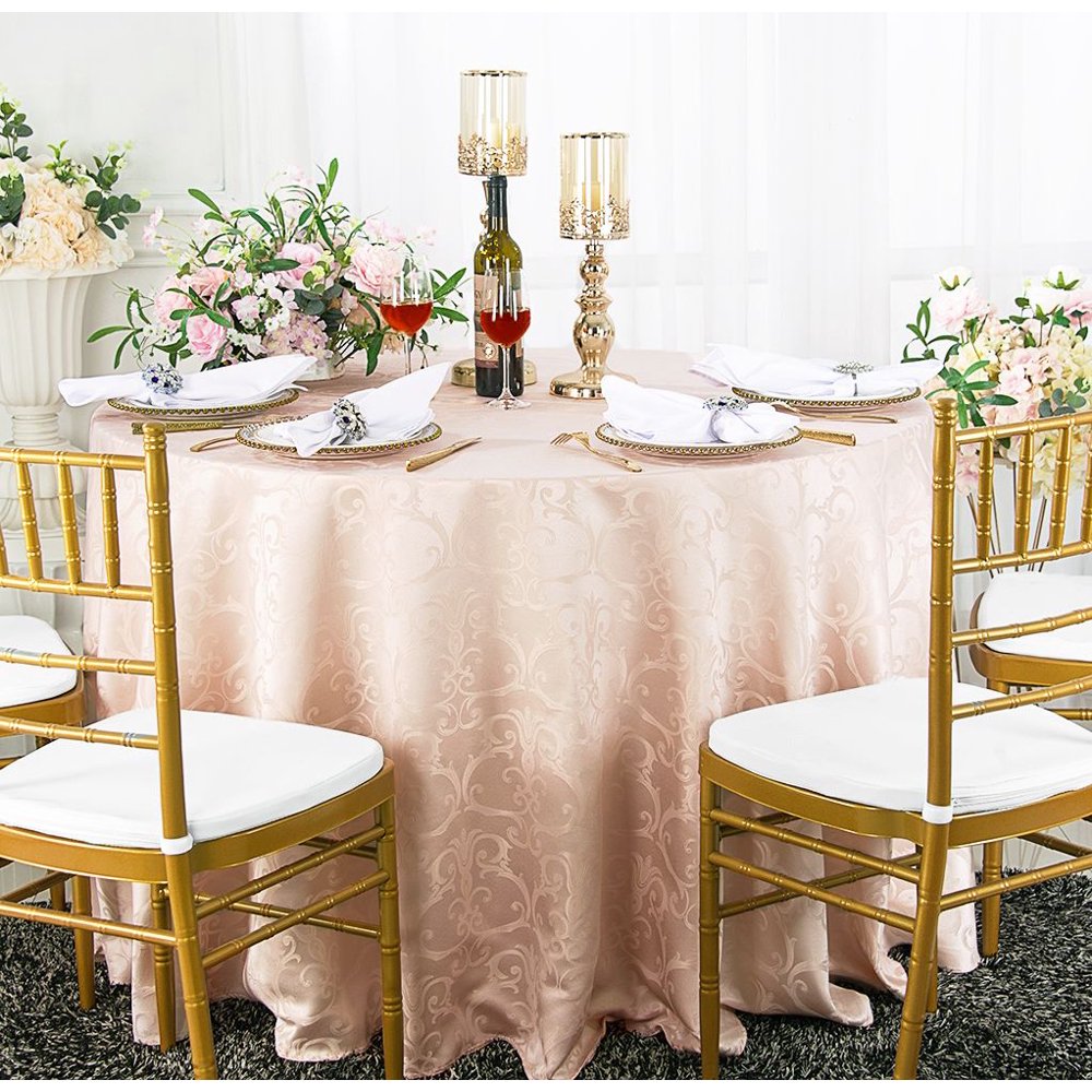 Wedding Linens Inc. 120" Round Damask Jacquard Polyester Tablecloth