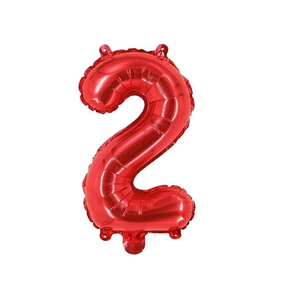Number Two Balloon Red Number 2 Balloon 32" Foil Mylar Balloon