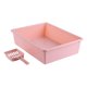 thumbnail image 5 of Bandeja de arena para gatos, cajas de arena para gatos de perfil bajo para gatos de interior, arena para gatos para hámsteres, gatitos de animales , Rosado, 5 of 8